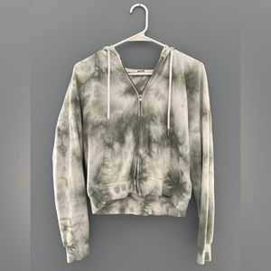 Garage Green Tie dye zip up sweatshirt. Size Small.